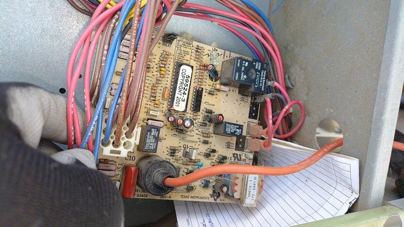 Replaced defective control board on rear HVAC unit to restore blower motor operation. Disconnected all existing wiring from failed board, installed new circuit board, and reconnected all wire terminations to proper terminals. System tested and verified operational upon completion.