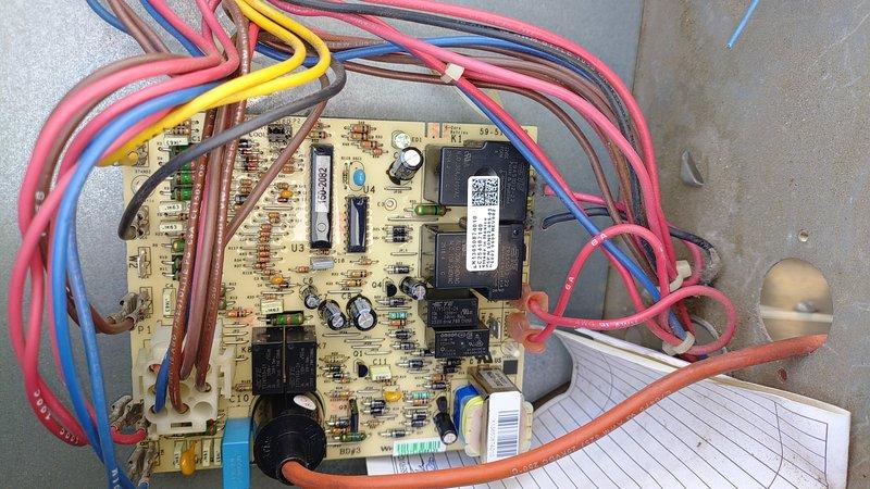Replaced defective control board on rear HVAC unit to restore blower motor operation. Disconnected all existing wiring from failed board, installed new circuit board, and reconnected all wire terminations to proper terminals. System tested and verified operational upon completion.