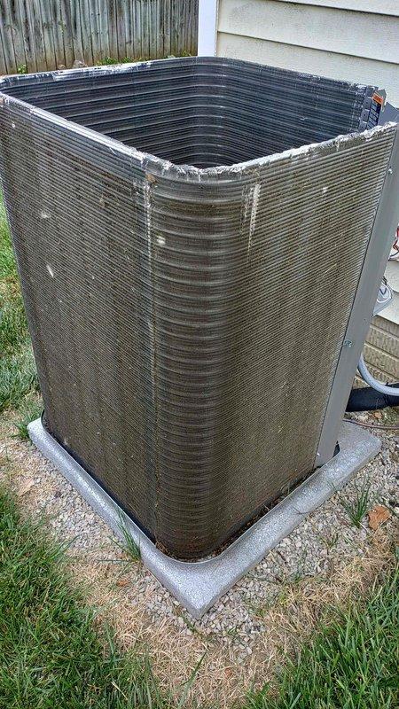 Completed comprehensive maintenance tune-up on a 1-year-old residential air conditioning system. Performed standard preventive maintenance procedures including inspection of condenser unit, cleaning of exterior coils which showed dirt and debris accumulation, verification of refrigerant line connections, and testing of electrical components to ensure optimal cooling performance for the upcoming season.