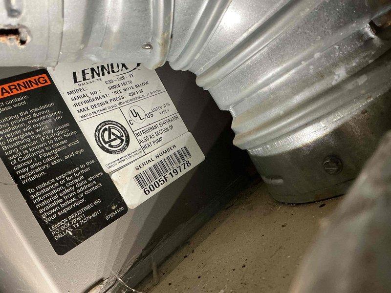 Completed seasonal cooling maintenance tune-up on Lennox HVAC system (Model 730, Serial #6005F19778) including inspection of furnace, air handler, and associated ductwork. All components inspected, system tested and confirmed operational, with equipment found in normal working condition consistent with age of unit.