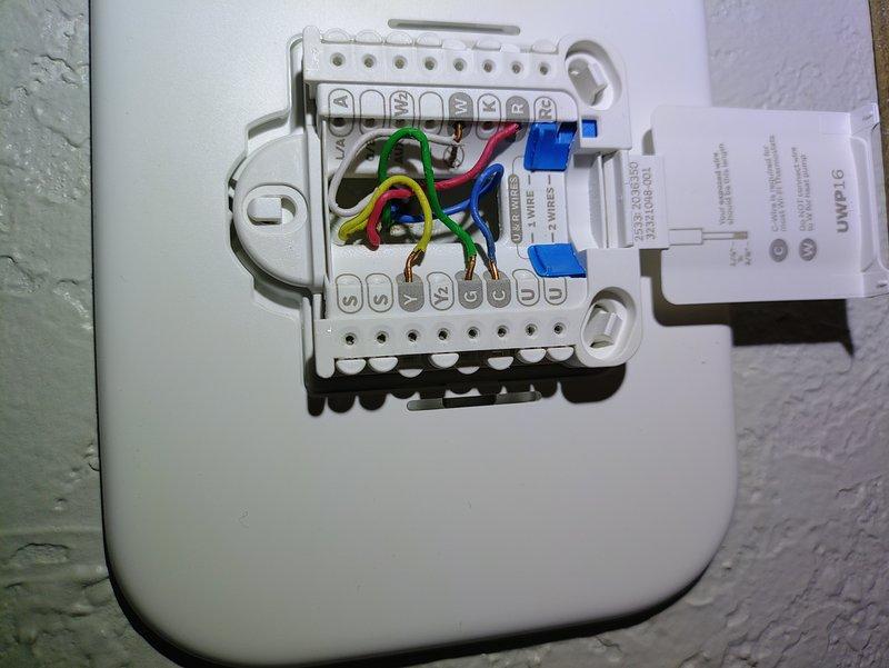 Responded to warranty callback for continuously running unit following recent installation. Inspected thermostat wiring and control board connections, verified proper wire terminations at both thermostat and equipment, and corrected control circuit issue preventing unit from cycling off properly.