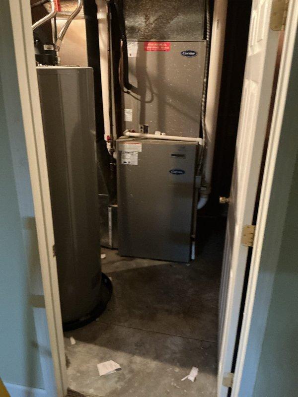 Responded to no cooling call on Carrier HVAC system. Upon arrival, confirmed unit was completely non-operational with no power to air handler or condensing unit. Diagnosed electrical issue preventing system startup, restored power to equipment, and verified proper operation of all components before departure.