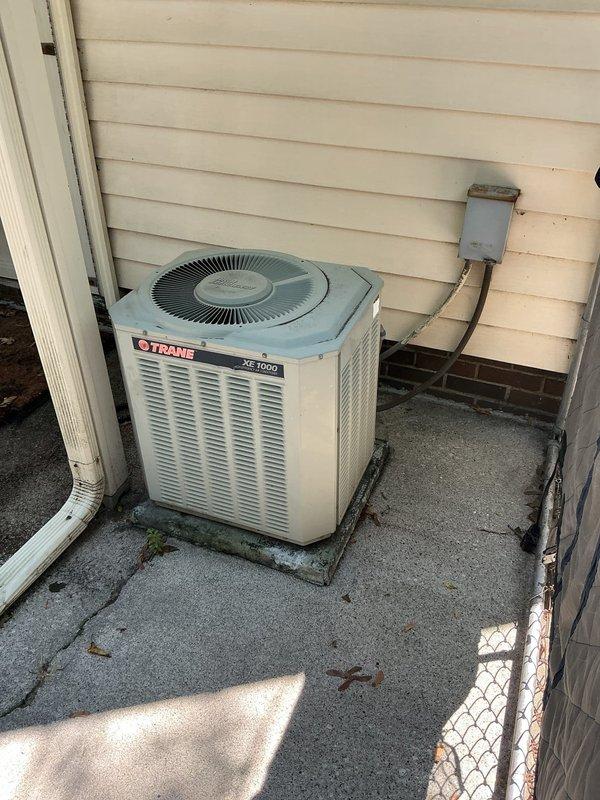 Completed comprehensive cooling maintenance on a 33-year-old Trane XE1000 ground-level air conditioning unit. Performed standard tune-up procedures including system inspection, cleaning, and operational testing to ensure proper function for the cooling season. Customer declined service agreement renewal at this time.