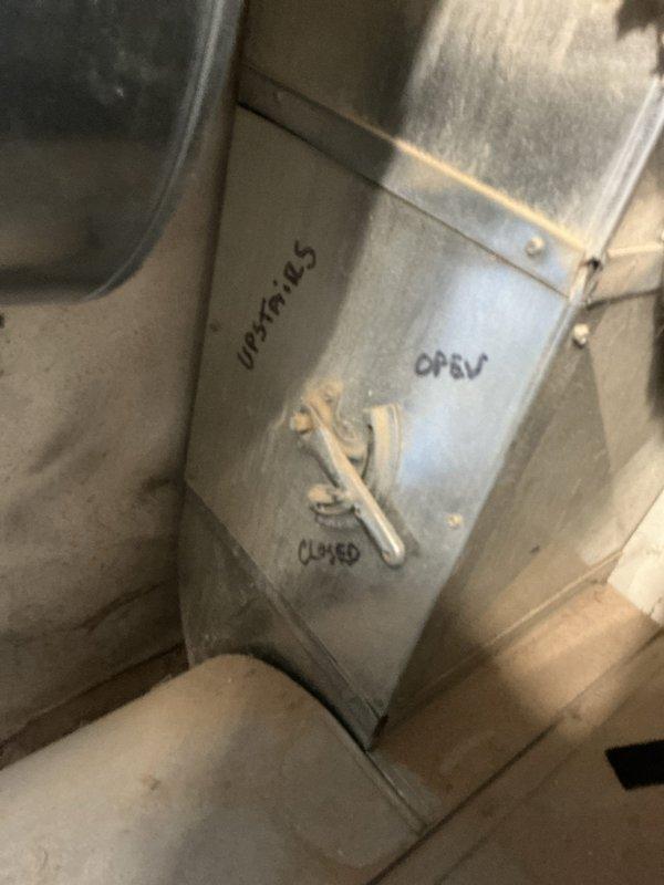 Responded to callback for recently installed Lennox system with reported blower motor squeaking. Upon arrival, inspected HVAC unit and ductwork in basement mechanical area. Examined blower motor assembly and verified operational status. Documented existing ductwork configuration and damper positions marked on supply plenum. System appears to be functioning within normal parameters at time of inspection, with no audible squeaking detected during service visit.