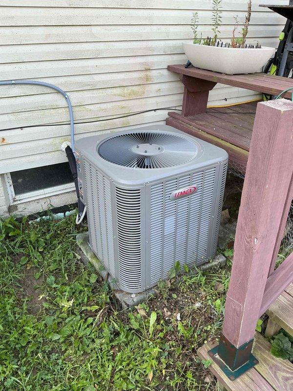 Completed comprehensive heating and cooling maintenance on one-year-old Lennox HVAC system. Performed seasonal inspection of furnace and air conditioning condenser unit, verifying proper operation of all components, checking refrigerant lines, and ensuring system efficiency for continued reliable performance.