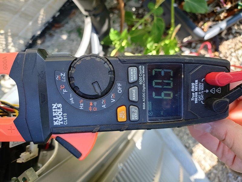 Responded to service call for newly installed PCB air conditioning unit experiencing continuous operation without achieving proper cooling. Upon arrival, performed electrical diagnostics using digital clamp meter to verify system amperage and voltage readings at the outdoor condensing unit. Measurements indicated unit was receiving proper power supply and compressor was drawing appropriate current. Troubleshot thermostat communication and control board wiring to identify cause of non-stop operation. System tested and cycling properly upon completion of service call.