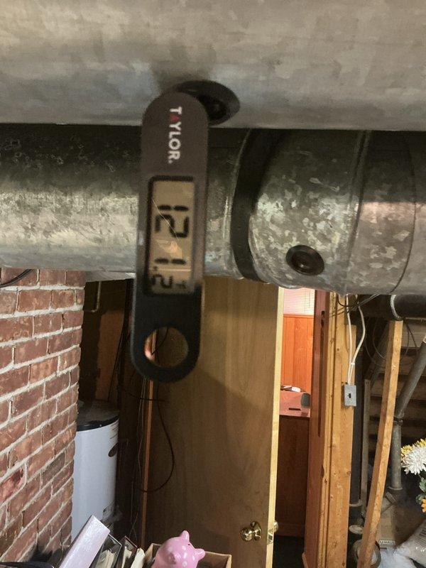 Performed comprehensive furnace and air conditioning tune-up on 11-year-old HVAC system. Inspected air filter condition, verified proper airflow through return vent, and measured supply air temperature at 121.4°F to confirm adequate heat output and proper furnace operation. System components evaluated and found functioning within normal parameters.