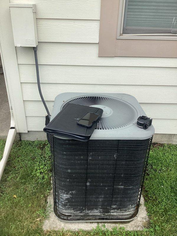 Completed comprehensive estimate for full HVAC system replacement at residential property. Assessed existing indoor furnace unit located in interior mechanical closet with limited clearance, noting current configuration includes metal plenum connection, flexible ductwork, and PVC condensate drainage. Evaluated outdoor condensing unit positioned on concrete pad against home exterior with existing electrical disconnect and refrigerant line set. Provided detailed replacement recommendations for both heating and cooling components to improve system efficiency and reliability.