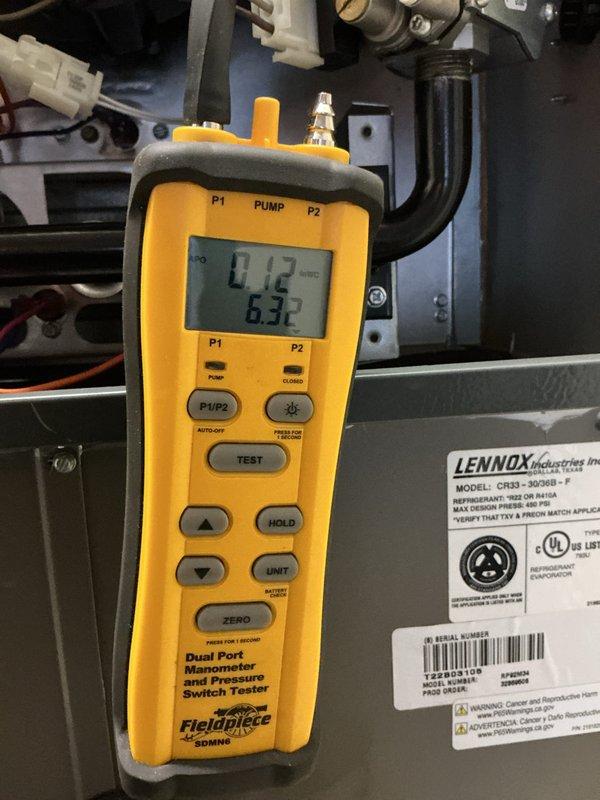 Completed annual furnace maintenance on an 8-year-old Lennox heating system. Performed comprehensive tune-up including combustion analysis, pressure testing, and system diagnostics using digital manometer. Inspected Aprilaire humidifier and associated plumbing connections. All equipment operating within normal parameters with no deficiencies noted.