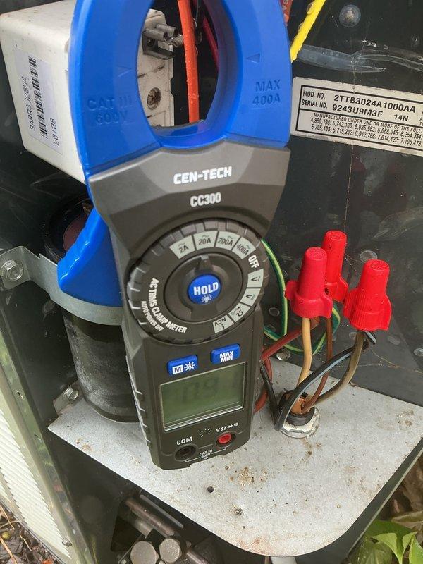 Completed comprehensive AC tune-up on 3-year-old outdoor condensing unit. Performed electrical diagnostics using clamp meter to verify amperage draws and system performance, inspected capacitor and contactor assembly for proper operation, checked all wire connections and terminals for security and signs of wear. All components found operating within normal parameters; unit tested and confirmed functioning properly.