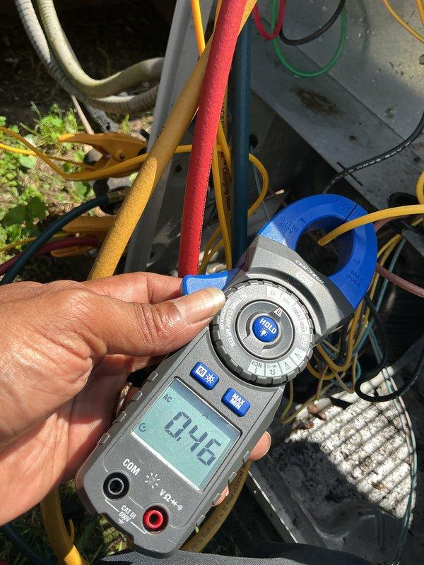 Completed routine tune-up maintenance on three HVAC systems including air conditioning unit, furnace, and heat pump. Performed comprehensive inspection of all systems, verified proper operation of electrical components with amp draw readings showing 4.5 amps on outdoor AC unit, checked refrigerant levels, inspected ductwork and connections, and confirmed all equipment functioning within normal parameters. All systems found to be operating properly with no issues identified during service visit.