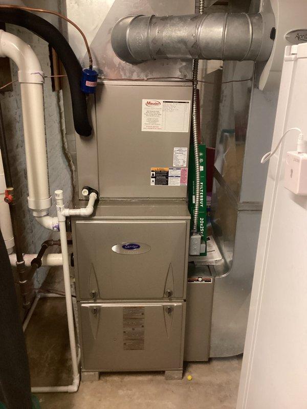 Conducted on-site assessment for complete HVAC system replacement of existing Carrier furnace and air conditioning unit. Evaluated current equipment specifications, ductwork configuration, and thermostat system to provide comprehensive replacement estimate with focus on high-efficiency equipment options and potential zoning damper integration for improved comfort control and energy performance.