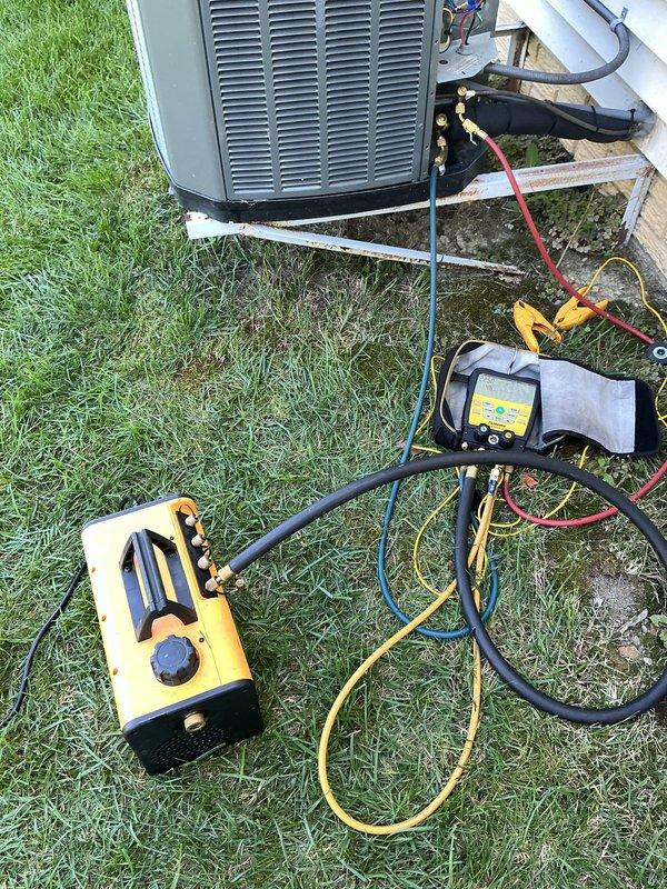 Replaced faulty thermostatic expansion valve (TXV) on indoor evaporator coil. System was evacuated, new TXV installed, and refrigerant lines reconnected. Performed vacuum test and recharged system to manufacturer specifications, verifying proper superheat and subcooling readings upon completion.