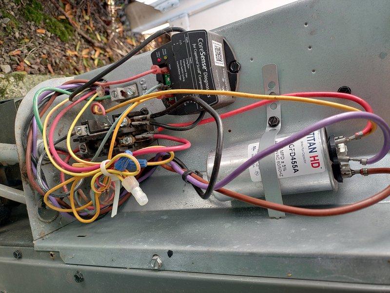 Completed preventative maintenance on a 12-year-old outdoor air conditioning system. Inspected electrical control panel components, capacitor, and condenser unit to confirm proper operation and system functionality. All components were evaluated and unit is operating within normal parameters.