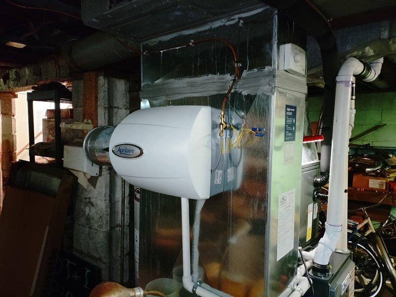Completed scheduled Maintenance MVP heating service on a 9-year-old gas furnace system. Performed comprehensive inspection of furnace components, verified proper operation of heating equipment, and inspected associated systems including water heater and Aprilaire humidifier unit. All equipment found operating within normal parameters and system documentation captured for service records.