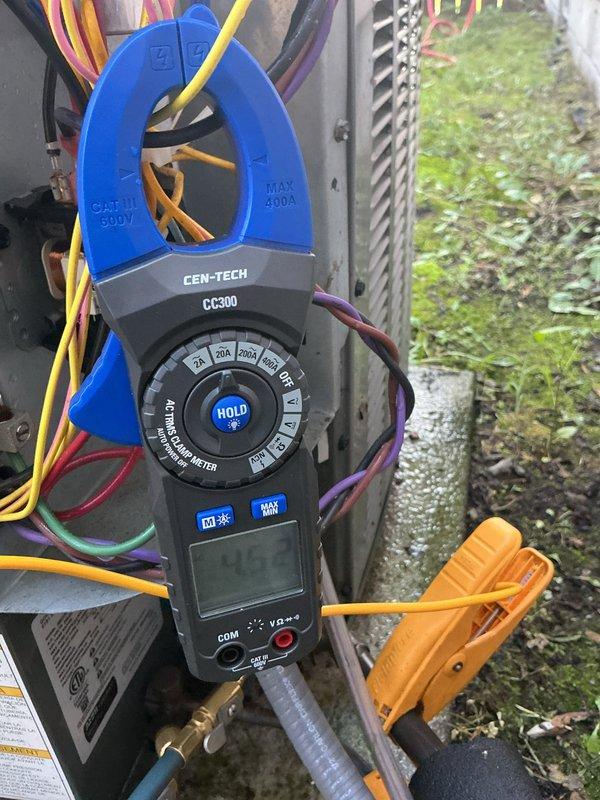 Completed scheduled heating maintenance on 7-year-old furnace and air conditioning system. Performed comprehensive system inspection including electrical disconnect verification, amperage draw testing on HVAC components using clamp meter to confirm proper electrical operation, and visual assessment of exterior equipment connections. All components found operating within normal parameters with no immediate service needs identified.