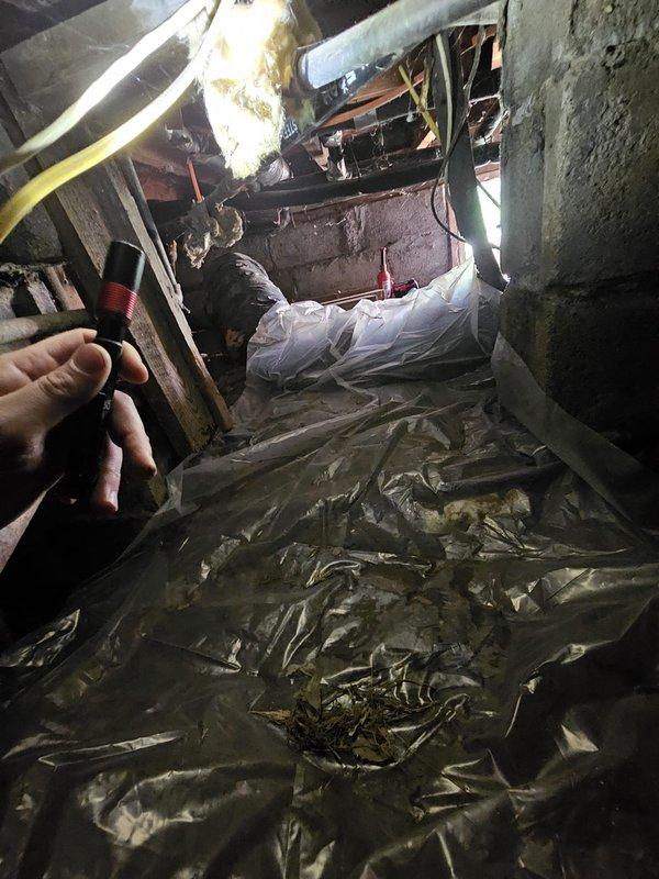 Responded to service call for ductwork repair in crawl space. Upon inspection, found deteriorated flexible ductwork with visible age-related damage, dust accumulation, and compromised insulation integrity. Successfully accessed confined crawl space area, assessed existing duct conditions, and completed necessary repairs to restore proper HVAC airflow and system efficiency.