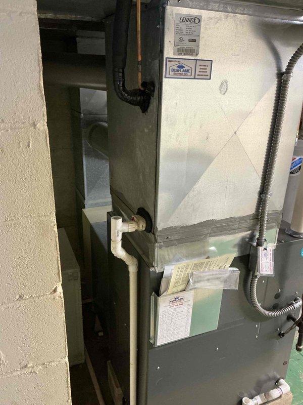Completed comprehensive tune-up on 10-year-old Lennox gas furnace system with integrated Aprilaire whole-home humidifier. Performed full system inspection, cleaned and tested all components, verified proper operation of heating equipment and humidity control system, and confirmed all safety controls functioning within manufacturer specifications.