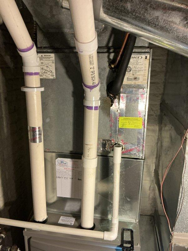Completed comprehensive heating maintenance on a 5-year-old furnace system. Performed thorough inspection of air handler unit, refrigerant lines, and condensate drainage system. Replaced air filter showing moderate dust accumulation and verified proper equipment operation. All components found to be functioning within normal parameters with no deficiencies noted.
