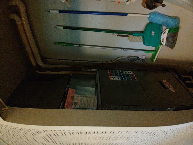 Performed comprehensive maintenance on 8-year-old gas furnace system. Conducted combustion analysis using Testo 310 II flue gas analyzer, confirming safe and efficient operation with readings showing 130.8°F stack temperature, 11 ppm CO, 88.6% efficiency, and proper oxygen levels at 7.3%. All combustion parameters tested within acceptable ranges for natural gas appliance operation.