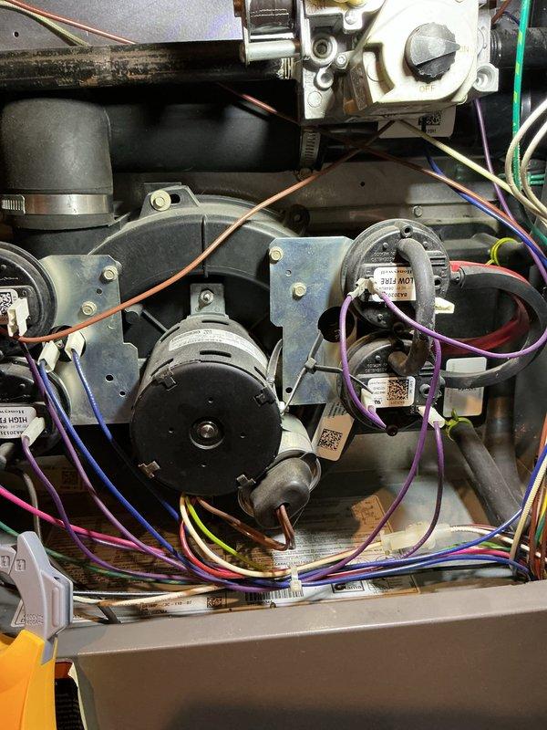 Completed scheduled heating maintenance on a 12-year-old HVAC system. Performed comprehensive inspection of furnace components including gas valve, blower motors, electrical connections, and control systems. All components found in proper working condition with wiring neatly organized and secured.