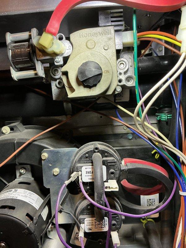Completed scheduled heating maintenance on a 12-year-old HVAC system. Performed comprehensive inspection of furnace components including gas valve, blower motors, electrical connections, and control systems. All components found in proper working condition with wiring neatly organized and secured.