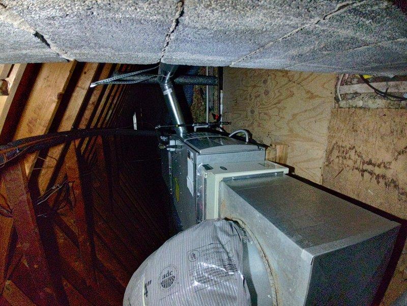 Performed annual maintenance on a 3-year-old gas furnace located in attic space. Completed full system inspection including burner assembly, heat exchanger, blower motor, and all safety controls. Verified proper operation of ductwork connections and checked insulation integrity throughout the system.