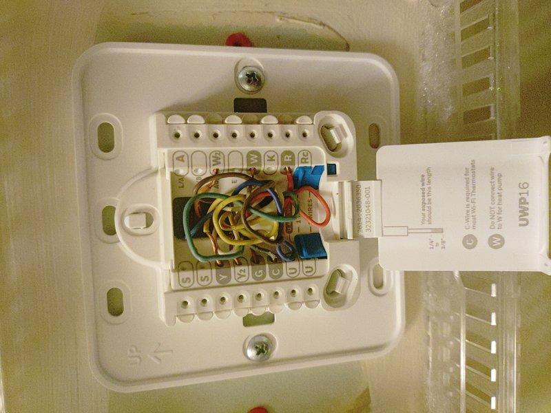 Responded to service call for newly installed rooftop air conditioning unit displaying "waiting on equipment" error at thermostat with no cooling operation. Inspected thermostat wiring and terminal connections, verified proper wire placement on control board including power, communication, and control circuits. Traced and corrected communication issue between thermostat and rooftop unit, restoring proper system operation and cooling functionality.