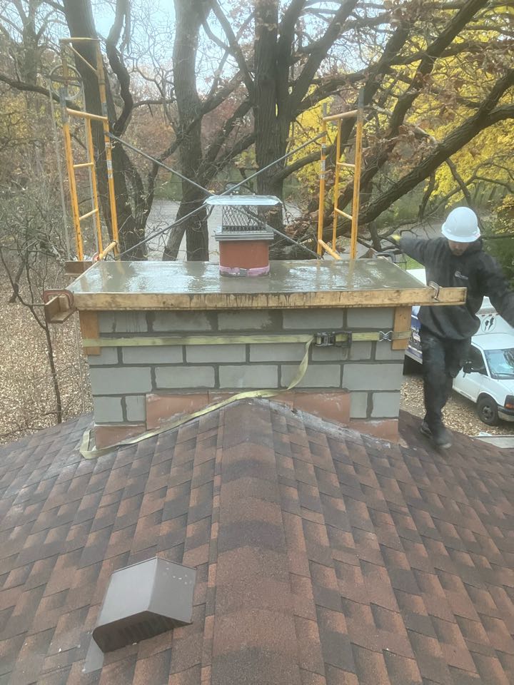Rebuilt and relined chimney