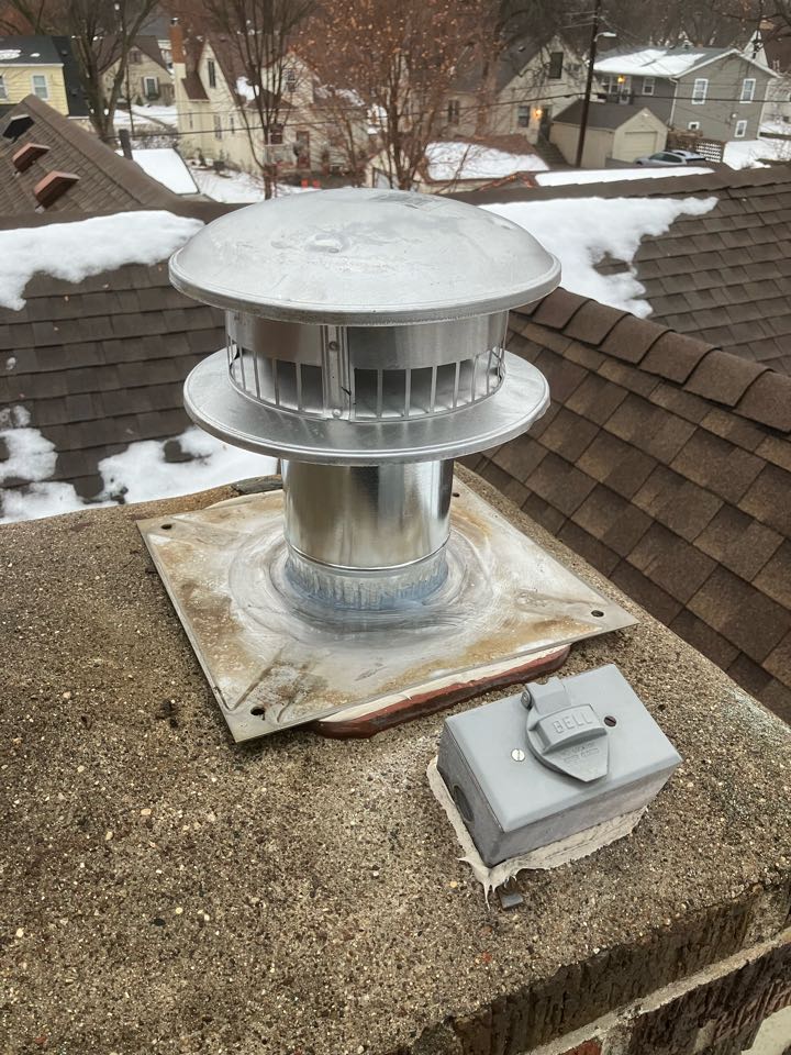 Installed 5 inch cap