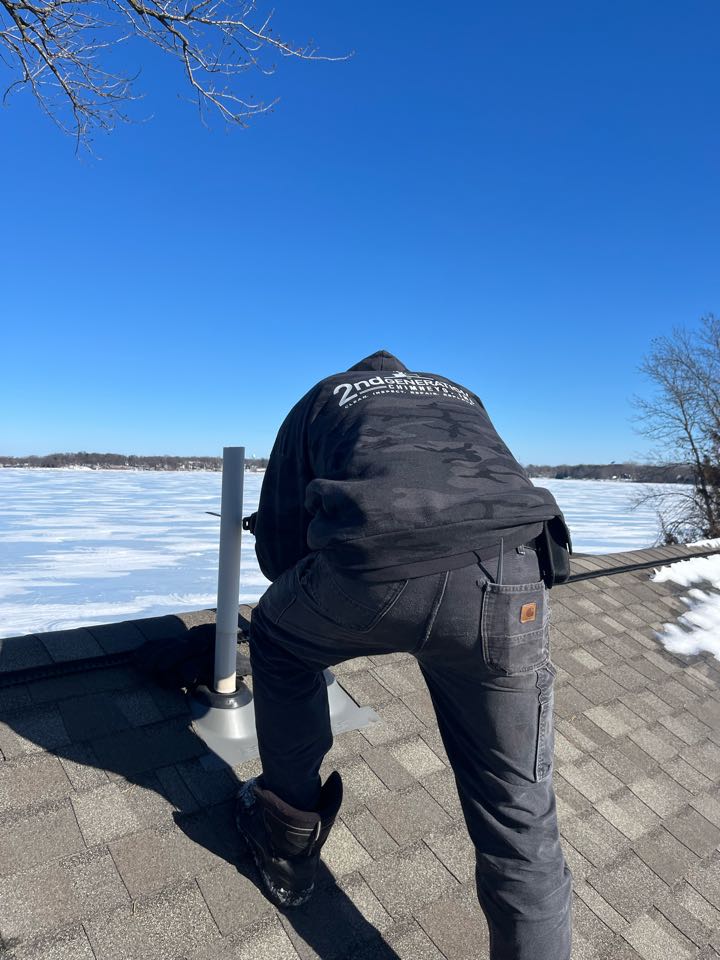 Trimmed pvc liner and removed ice to allow better flow. Lindstrom, MN 