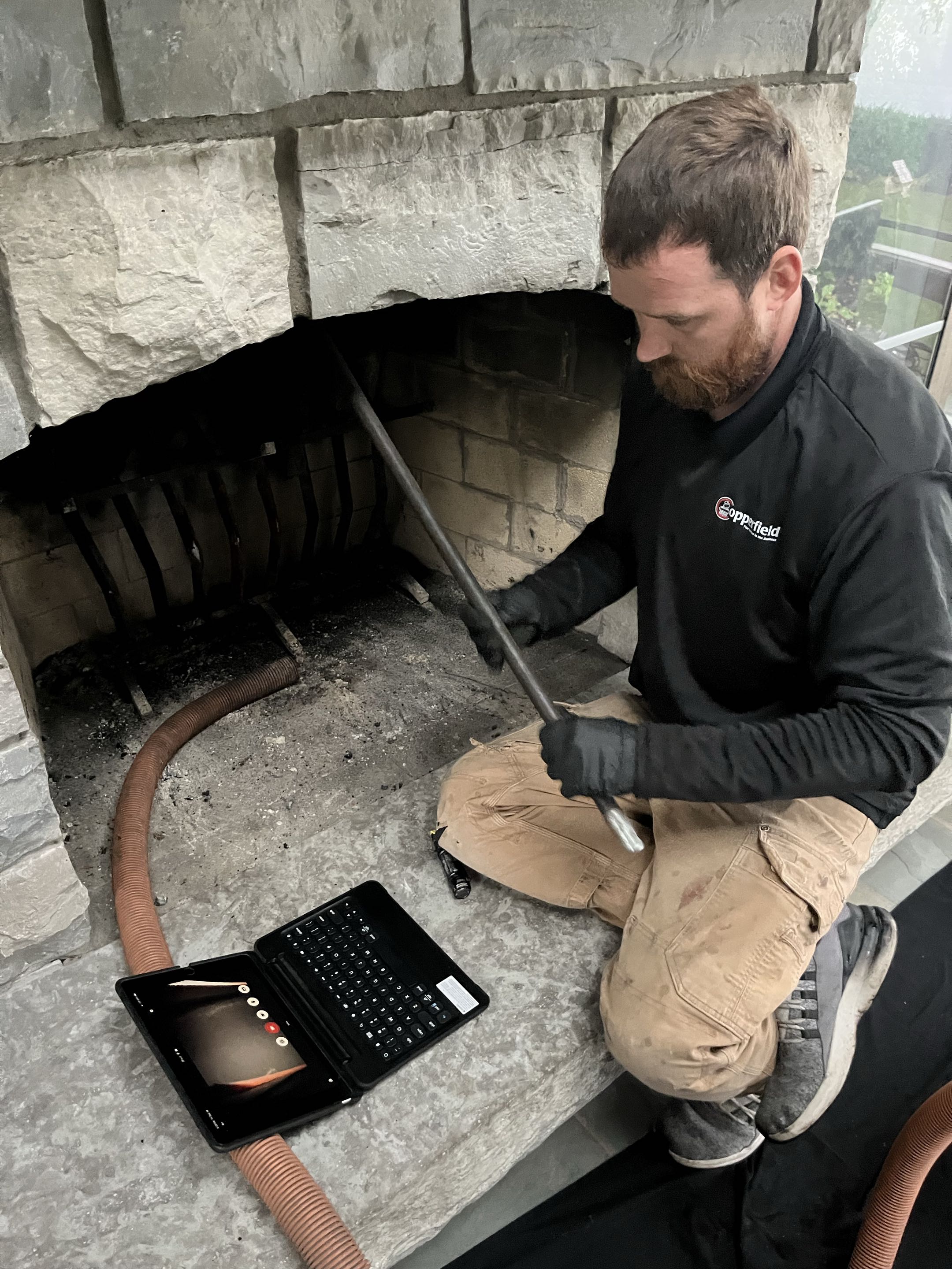 Shorewood, MN - Triple chimney and firebox clean and inspection. Excelsior, MN