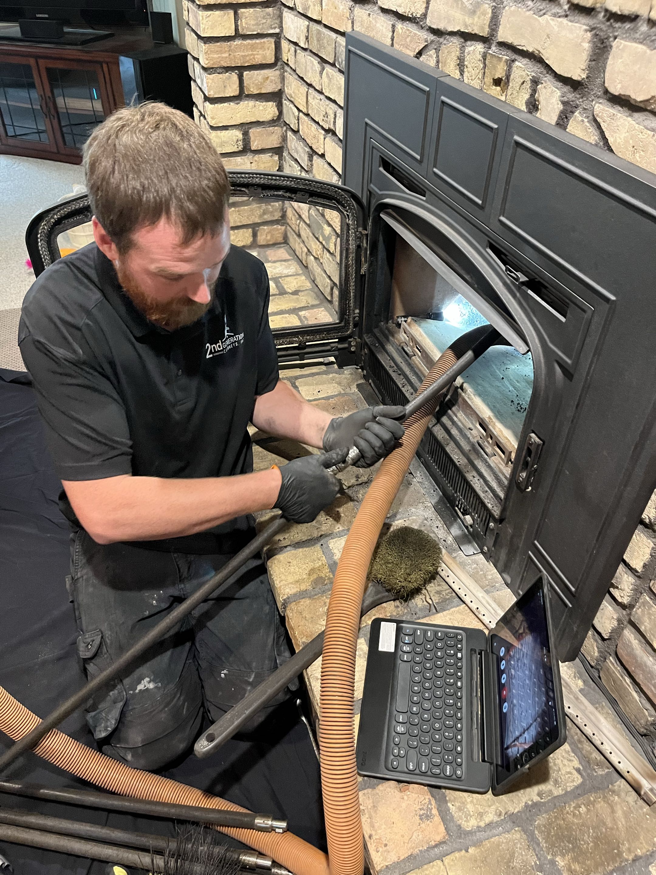 Ham Lake, MN - Chimney and firebox clean and inspection. Cleaned dryer vent as well. Ham Lake, MN