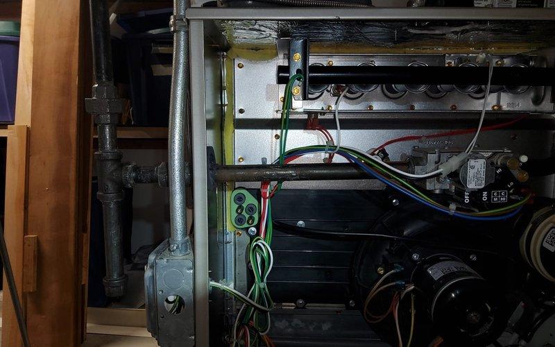 Diagnosed and repaired gas leak in customer's furnace that had been previously confirmed by gas company. Located source of leak in aging furnace, replaced defective gas connection components, and performed comprehensive pressure testing to verify system integrity. Successfully restored heat to the home after verifying proper operation of repaired furnace with no detectable gas leakage.