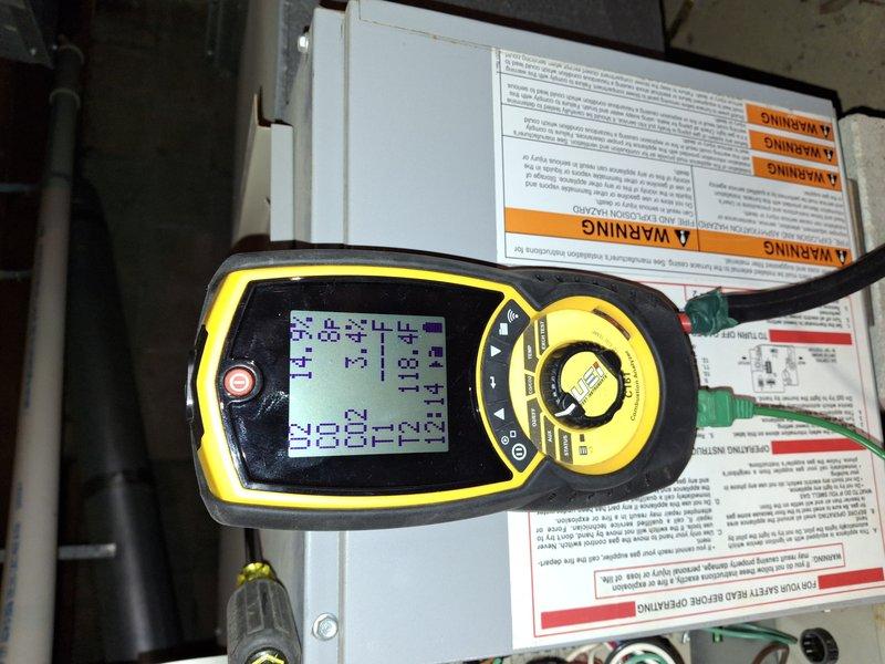 Performed scheduled tune-up on 5-year-old furnace. Conducted combustion analysis with digital analyzer showing proper O2 readings and appropriate temperature levels. Inspected ignition system and verified proper flame signal with blue flame indication. All systems operating within normal parameters.
