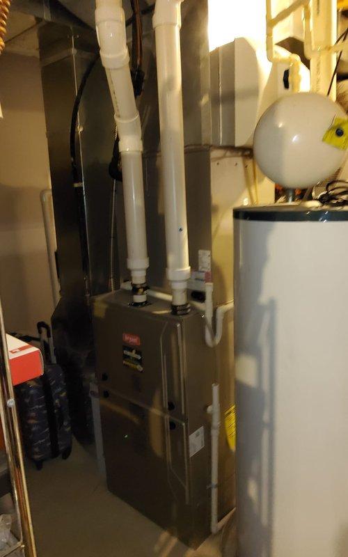 Responded to service call for furnace showing error codes 13-1 (limit lockout) and 33-1 (limit fault). Inspected the year-old furnace system including ductwork, venting, and associated components. Diagnosed and resolved the limit switch issue causing the lockout condition, restoring normal system operation.