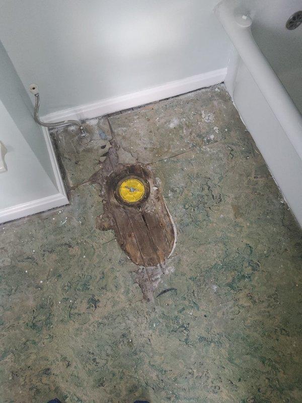 Removed toilet and wall-mounted radiator unit as requested for customer's planned renovation. Noted significant subfloor damage around toilet flange requiring attention during reinstallation. Temporarily capped waste line with protective cover to prevent sewer gas infiltration until reinstallation is scheduled.
