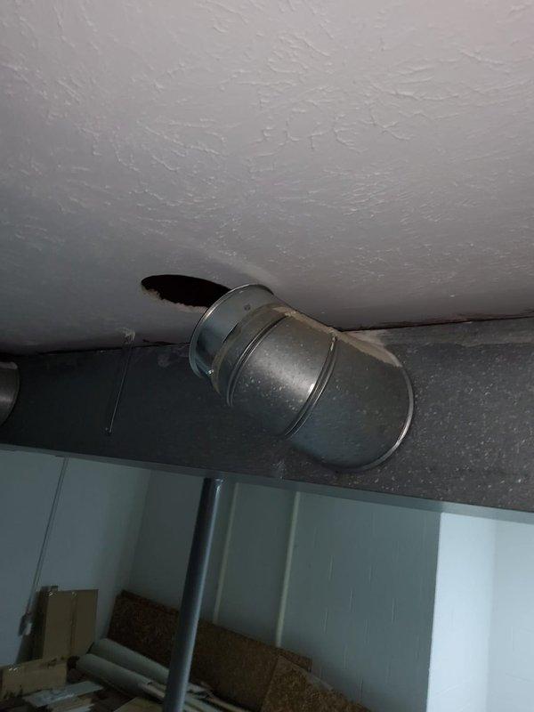 Responded to service call for 30-year-old forced air furnace that was not heating properly. Upon inspection, observed significant issues with the ductwork system including unsealed connections and a visible gap where duct connects to ceiling. Noted system age presents good opportunity for replacement recommendation rather than extensive repairs to aging equipment.