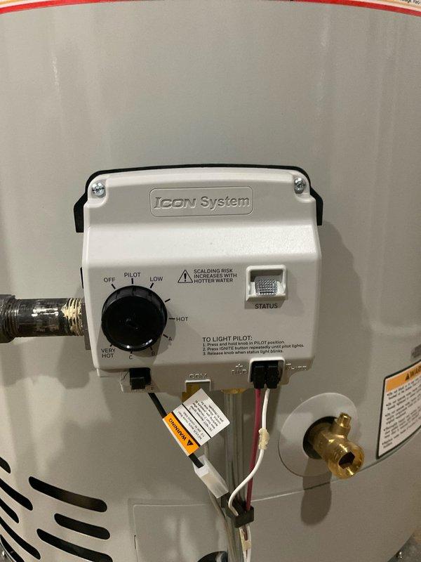 Successfully completed installation of a new 40-gallon tall Bradford White water heater with ICON system controls and expansion tank for customer Carmen. Properly connected all copper supply lines and verified proper operation of the unit, which was set to appropriate temperature to prevent scaling risk.