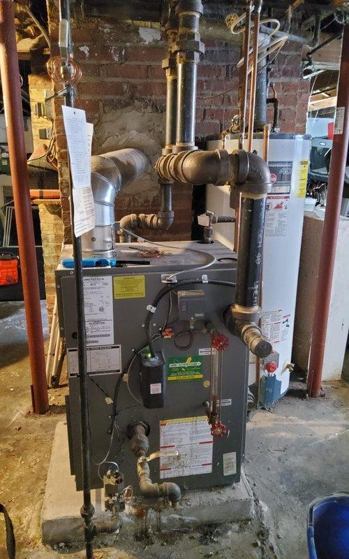 Responded to emergency no-heat call; discovered pilot light was out on customer's Lennox boiler system. Relit pilot, verified proper ignition and system operation, ensuring heat was restored to the residence.