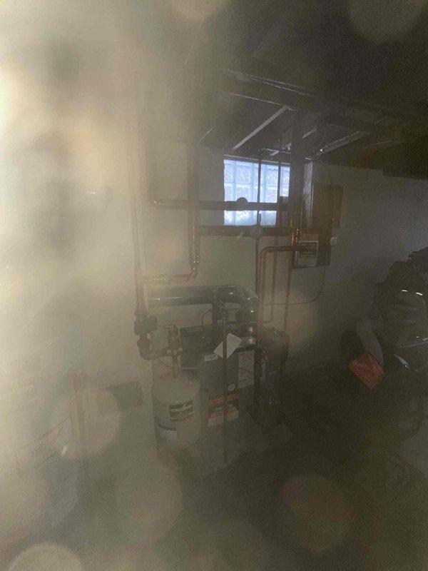 Performed scheduled boiler maintenance service that had been previously rescheduled. Inspected system components including copper piping network, pressure gauge, and expansion tank. All equipment was found in normal working condition with no visible issues or anomalies requiring repair.