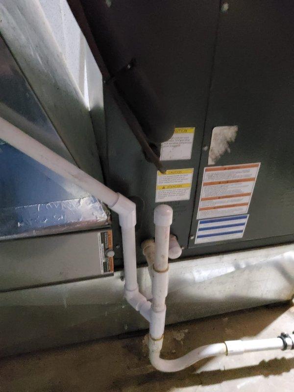 Successfully installed a new 700m humidifier on the customer's HVAC system. Properly connected all necessary drainage PVC piping and ensured proper integration with the existing furnace unit. System was tested and is functioning as designed with no leaks observed.