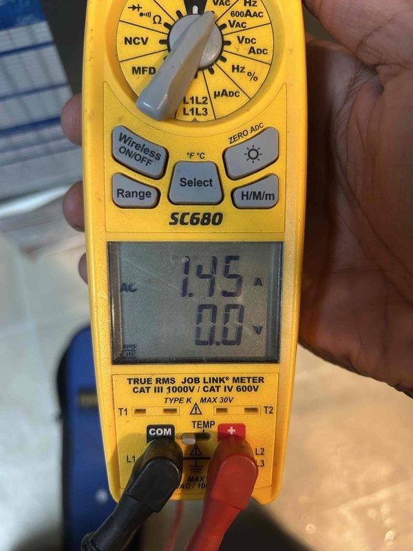 Performed comprehensive heating system diagnostic on customer's boiler and furnace. Conducted temperature measurements (77.7°F) and electrical testing with multimeter showing 1.45A current draw during operation. System functioning within normal parameters after maintenance service.