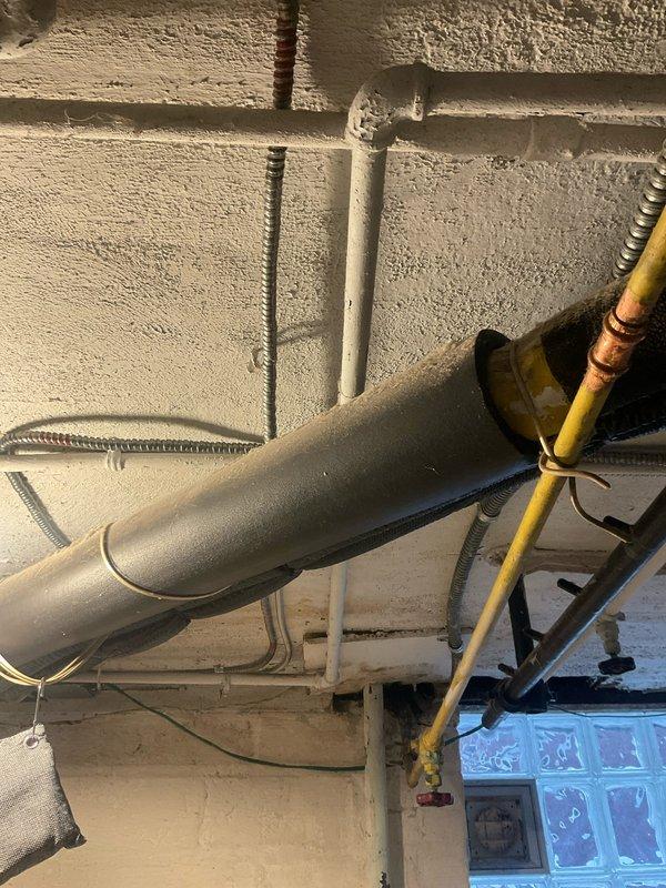 Performed scheduled maintenance service on customer's tankless water heater system. Inspected all plumbing connections, ventilation ducts, and electrical components. Noted some deterioration of wall surfaces around installation area but confirmed all systems functioning properly with no immediate concerns.