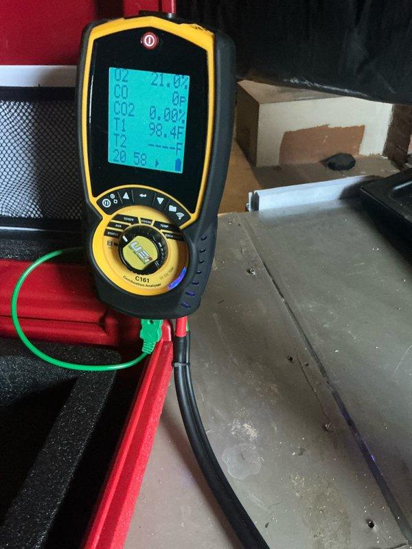 Performed scheduled Home Plan Heating Tune Up service. Conducted comprehensive system inspection including blower assembly examination. Utilized Fieldpiece diagnostic tool to measure temperature differential and CO2 levels, confirming proper combustion efficiency and safe operation parameters. All readings within acceptable range.