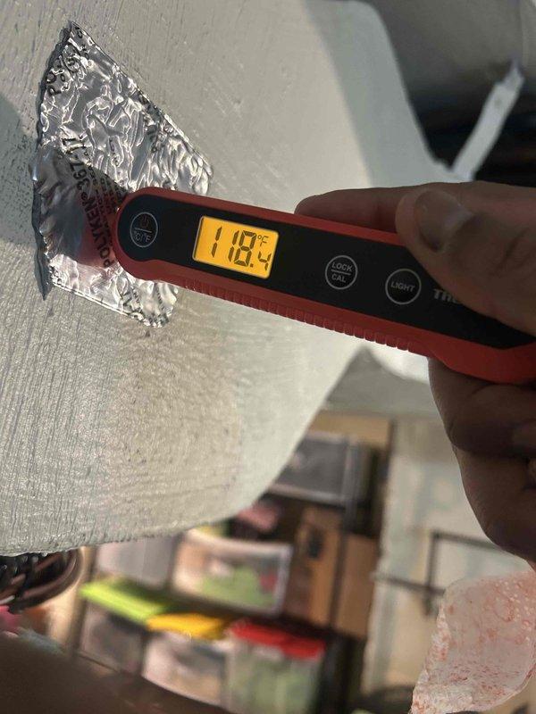 Performed scheduled preventative maintenance tune-up on HVAC system. Conducted diagnostic testing with specialized equipment, confirming proper system operation. Temperature readings were measured at 118.4°F, which falls within acceptable parameters for this unit.