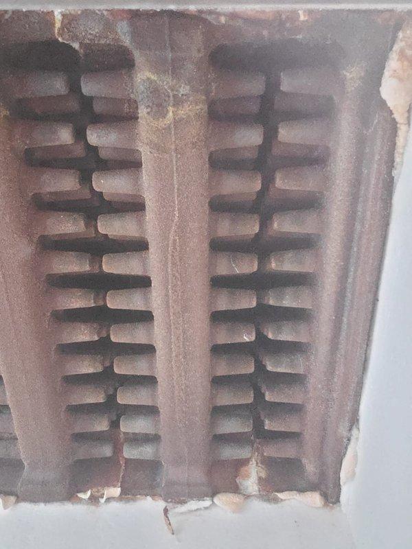 Performed scheduled maintenance on hydronic boiler system that had been previously rescheduled. Inspected ventilation components which showed significant dust accumulation requiring cleaning. Checked system pressure gauge which was operating within normal parameters on the copper supply/return piping.