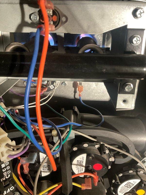 Performed scheduled commercial heating maintenance service. Inspected heat exchanger components for oxidation and proper alignment. Examined burner assembly and control wiring connections, confirming all electrical terminals were secure with no visible damage or abnormalities.