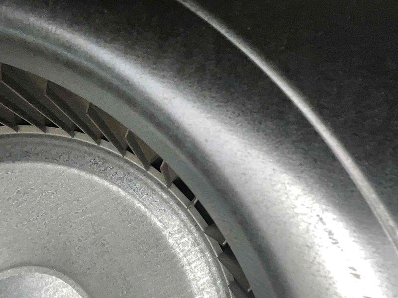 Performed scheduled furnace tune-up service, inspecting blower assembly and fan components. Verified proper operation of the ventilation system and confirmed all mechanical elements were functioning correctly. Service rescheduled for follow-up maintenance.