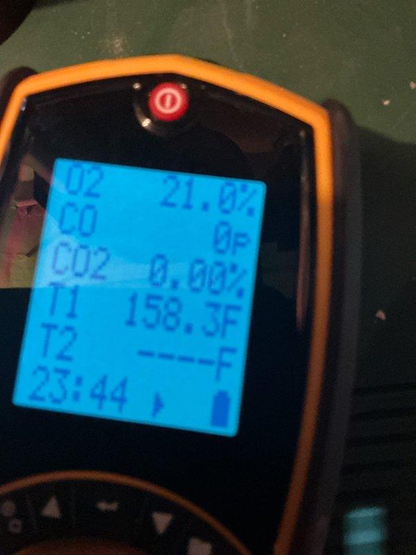 Performed scheduled Home Plan Heating Tune Up on system. Conducted combustion analysis with readings showing normal operation (O2 21.0%, CO 0, CO2 0.00%, T1 158.3F). Inspected heat exchanger components; all elements appear to be in proper working condition with no signs of deterioration.